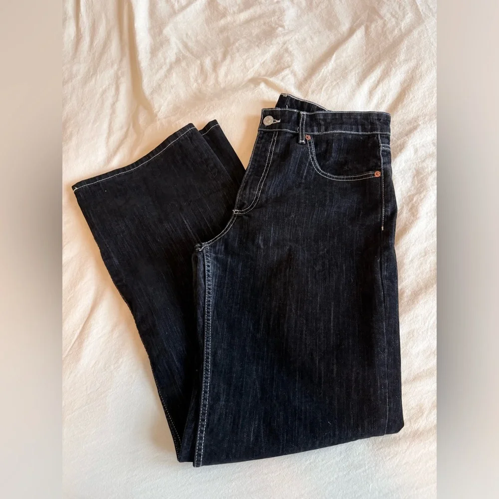 Zara TRF Flocked Balloon Jeans / Black Size 10 - Picture 2 of 8